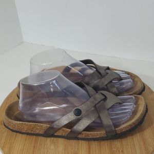 Betula by Birkenstock Vinja Metallic Strappy Cork Sandals Women's Size 9